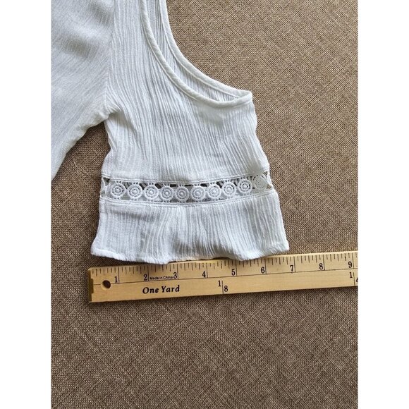 CHARLOTTE RUSSE White Cold Shoulder Strap Blouse S top - Picture 13 of 16